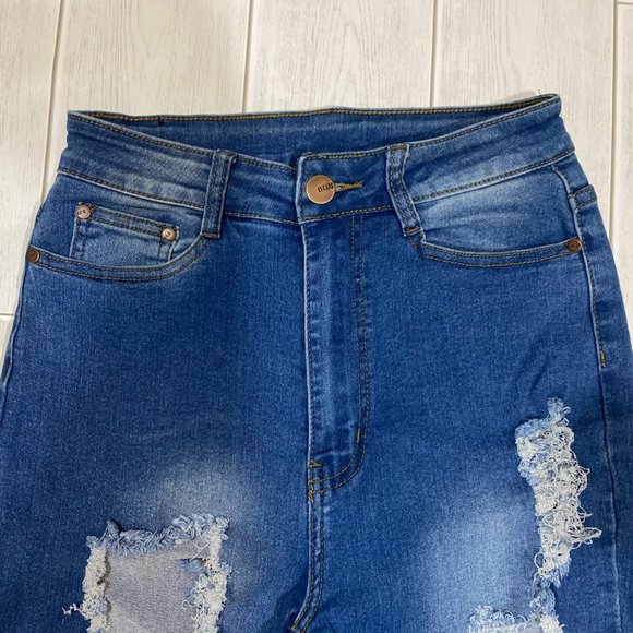 Distressed High Waist Jeans - Picture 2 of 6